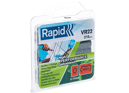 RAPID Vr22 Fence Hog Rings Pack 215 Galvanised