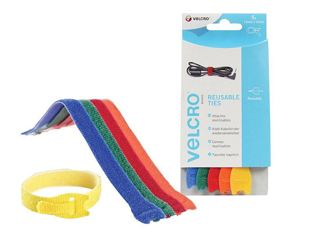 Velcro Brand Velcro Brand One-Wrap Reusable Ties (5) 12Mm X 20Cm Multi-Colour