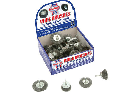 Faithfull Wire Brush Assortment 36 Piece