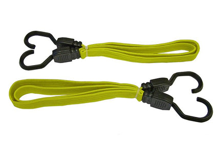 Faithfull Flat Bungee Cord 90Cm (36In) Yellow 2 Piece