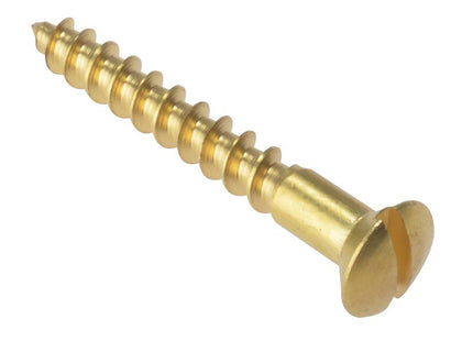 Forgefix Wood Screw Slotted Raised Head St Solid Brass 1.1/2In X 8 Box 200