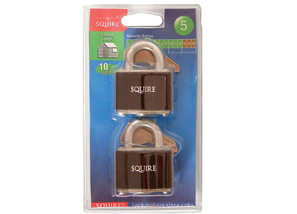 Henry Squire 35T Stronglock Card (2) Padlocks 38Mm Open Shackle Keyed