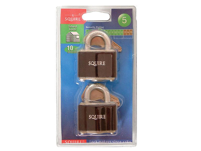 Henry Squire 35T Stronglock Card (2) Padlocks 38Mm Open Shackle Keyed