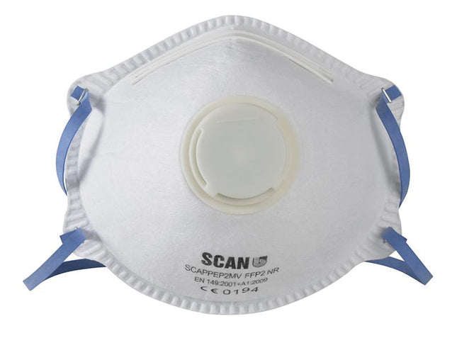 Scan Moulded Disposable Mask Valved Ffp2 Protection (Pack 10)