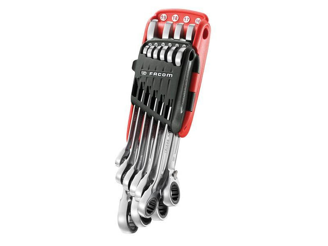 Facom 467B.Jp10Pb Ratchet Combination Wrench Set, 10 Piece