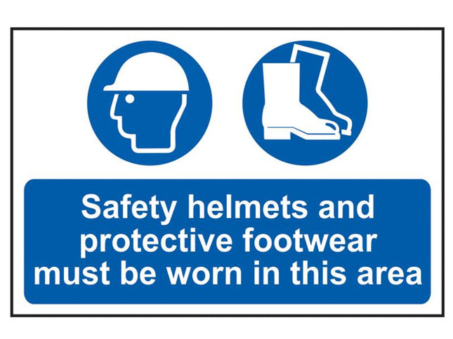 Scan Safety Helmets + Footwear To Be Worn Pvc 600 X 400Mm