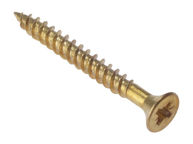 Forgefix General Purpose Pozi Screw Csk Tt Electro Brass 1.1/2In X 8 Box 200