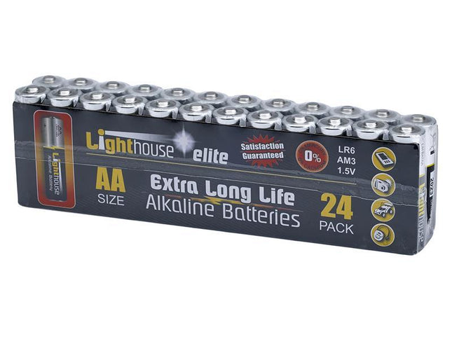 Lighthouse AA LR6 Alkaline Batteries 2400 mAh (Pack 24)