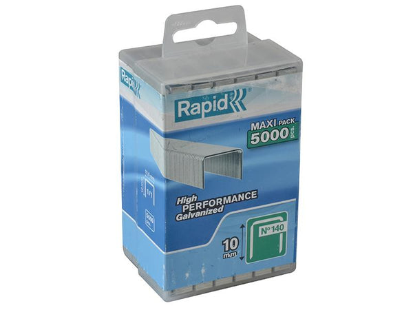 RAPID 140/10 10Mm Galvanised Staples Poly Pack 5000