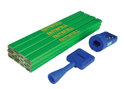 Faithfull Carpenter'S Pencil Kit Green / Hard (Pack 12)