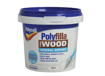 Polycell Polyfilla For Wood General Repairs White Tub 380G