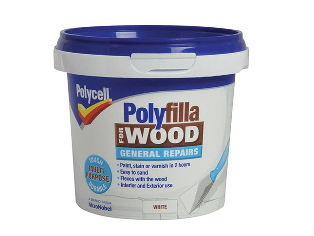 Polycell Polyfilla For Wood General Repairs White Tub 380G