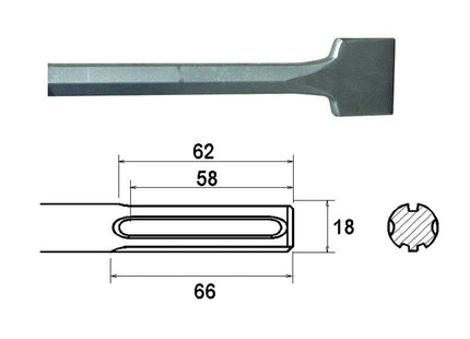 Faithfull Sds Max Straight Scaling Chisel 75 X 300Mm
