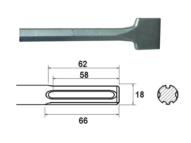 Faithfull Sds Max Straight Scaling Chisel 75 X 300Mm