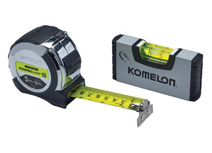 Komelon PowerBladeª II Pocket Tape 5m (Width 27mm) (Metric only) with Mini Level