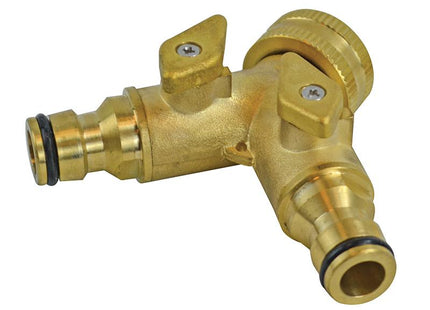 Faithfull 2 Way Shut Off Valve 19Mm (3/4In) To 2 X 12.5Mm (1/2In)