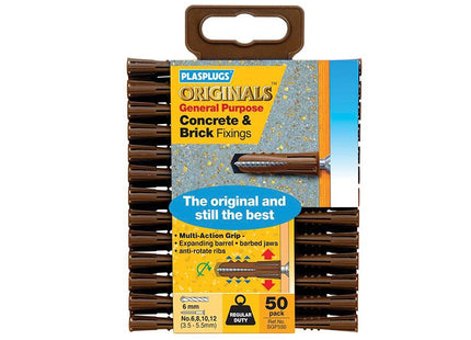 PLASPLUGS Sgp550 Originals Regular-Duty Fixings (50)