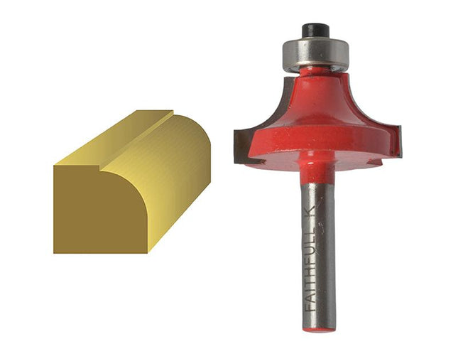 Faithfull Router Bit Tct Rounding Over 1/4In Shank 15.8Mm X 9.5Mm