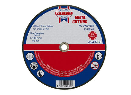 Faithfull Metal Cut Off Disc 300 X 3.5 X 20Mm