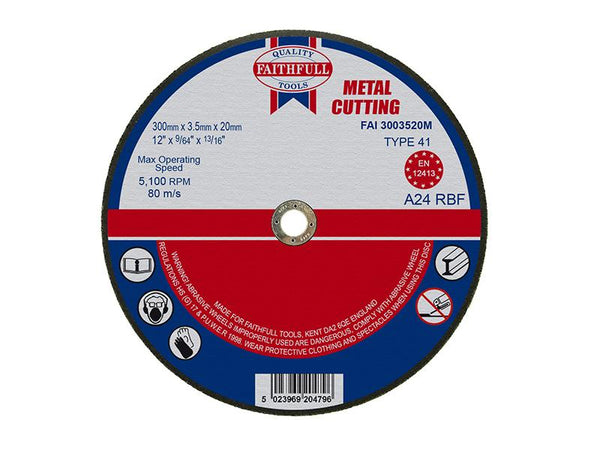 Faithfull Metal Cut Off Disc 300 X 3.5 X 20Mm