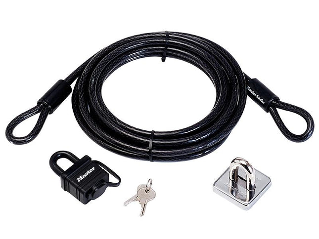 Master Lock Garden Security Kit With Lock Anchor & Cable 4.5M