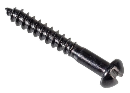 Forgefix Wood Screw Slotted Round Head St Black Japanned 1In X 6 Forge Pack 35