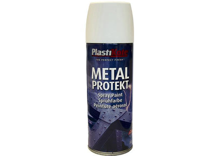 Plastikote Metal Protekt Spray Satin White 400Ml