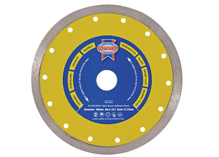 Faithfull Diamond Tile Blade Continuous Rim 180 X 25.4Mm