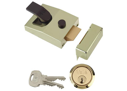 Yale Locks 89 Deadlock Nightlatch 60Mm Backset Brasslux Finish Box