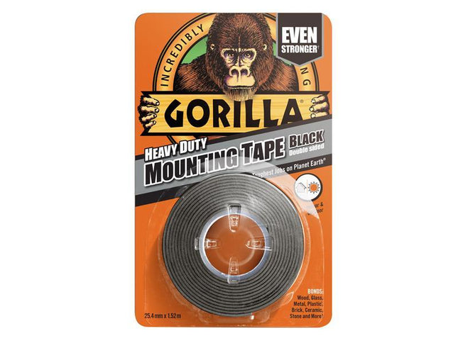 Gorilla Glue Gorilla Heavy-Duty Double Sided Black Mounting Tape 25.4Mm X 1.52M