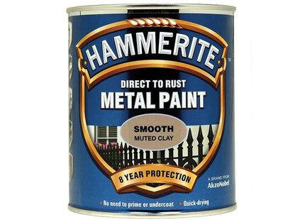 Hammerite Direct To Rust Smooth Finish Metal Paint Muted Clay 750Ml