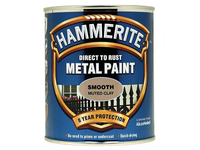 Hammerite Direct To Rust Smooth Finish Metal Paint Muted Clay 750Ml