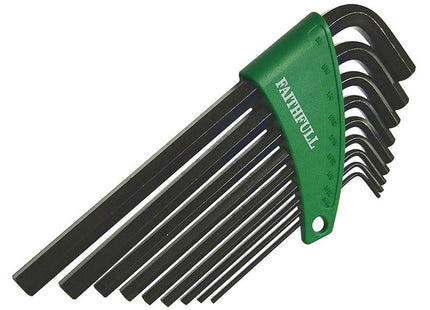 Faithfull Long Arm Hexagon Key Set Of 9 Imperial (5/64 - 3/8In)
