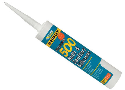 Everbuild 500 Bath & Sanitary Silicone Sealant Manhattan Grey 290Ml
