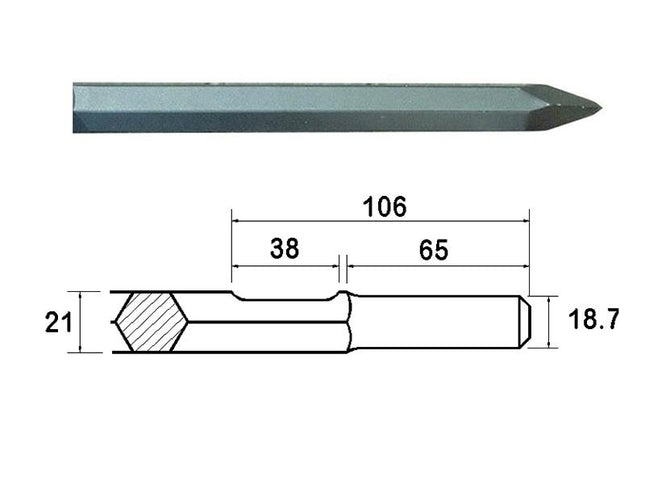 Faithfull Kango Shank Point 380Mm (914112)