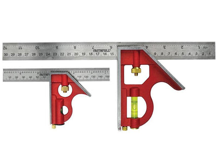 Faithfull Combination Square Twin Pack 150Mm & 300Mm