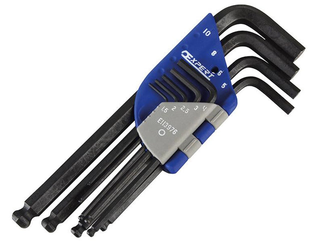 Expert Ball End Hexagon Key Long Arm Set Of 9 Metric (1.5-10Mm)
