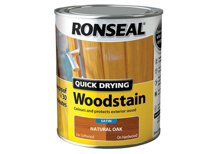 Ronseal Woodstain Quick Dry Satin Natural Oak 750Ml