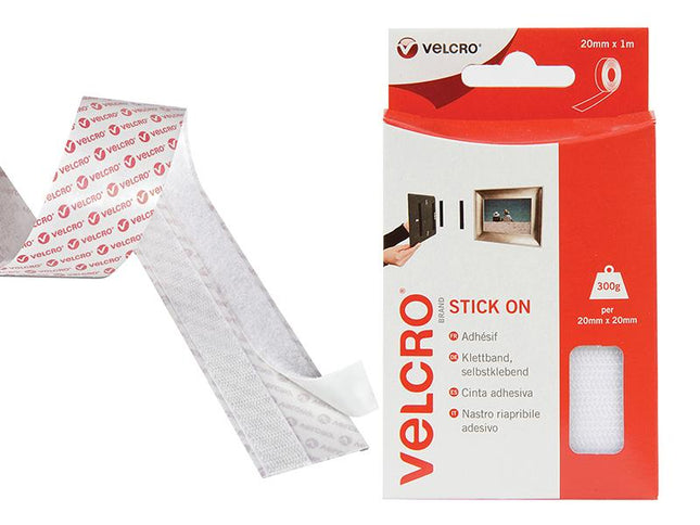 Velcro Brand Velcro Brand Stick On Tape 20Mm X 1M White