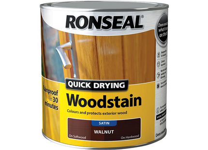 Ronseal Quick Drying Woodstain Satin Teak 750Ml