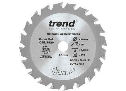 TREND CraftPro Mini Saw Blade 85 x 10mm x 20T
