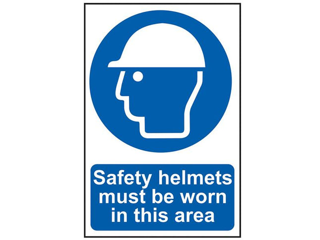 Scan Safety Helmets Must Be Worn In This Area - Pvc 400 X 600Mm