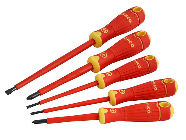 Bahco Bahcofit Insulated Screwdriver Set Of 5 Sl/Pz