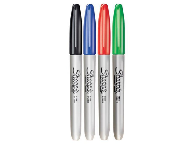 Sharpie Fine Tip Permanent Marker Assorted (Pack Of 4)