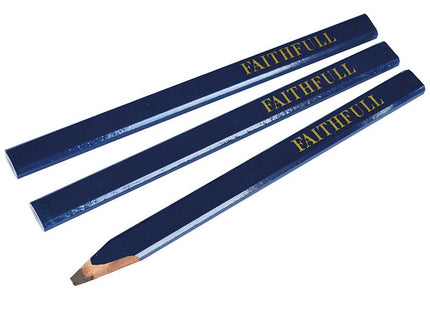 Faithfull Carpenter'S Pencils - Blue / Soft (Pack Of 3)