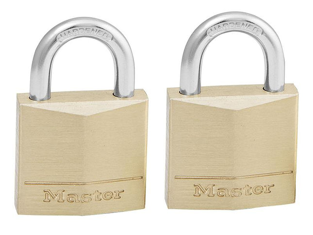 Master Lock Solid Brass 30Mm Padlock 4-Pin - Keyed Alike X 2