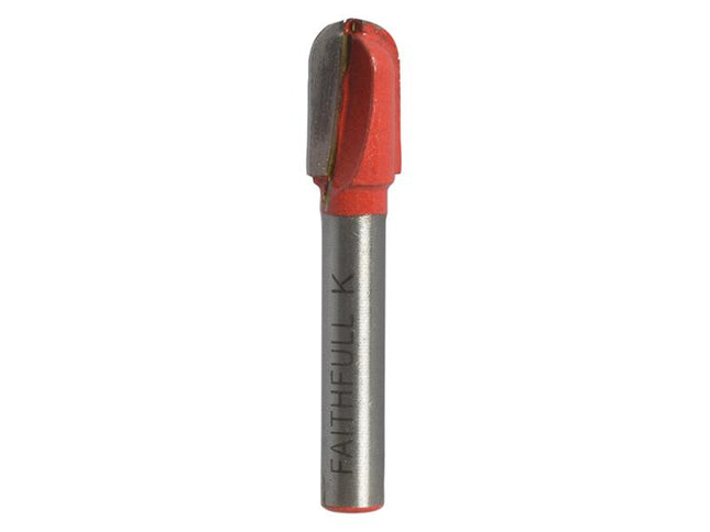 Faithfull Router Bit Tct Radius 5.0 X 18Mm 1/4In Shank