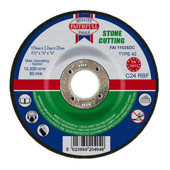Faithfull Depressed Centre Stone Cutting Disc 115 X 3.2 X 22.23Mm