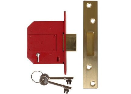 Union Strongbolt 2100S Bs 5 Lever Mortice Deadlock 81Mm 3In Satin Brass Box