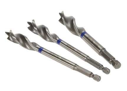 IRWIN Blue Groove Wood Power Bit Set 3 Piece 14 16 & 18Mm